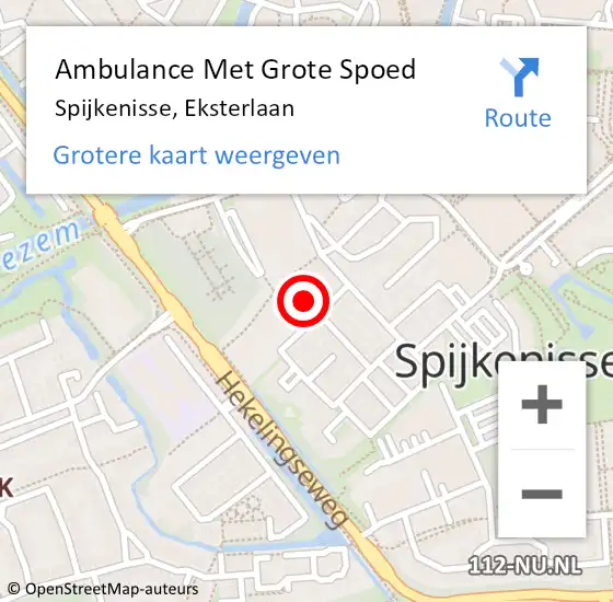 Locatie op kaart van de 112 melding: Ambulance Met Grote Spoed Naar Spijkenisse, Eksterlaan op 11 februari 2018 18:33