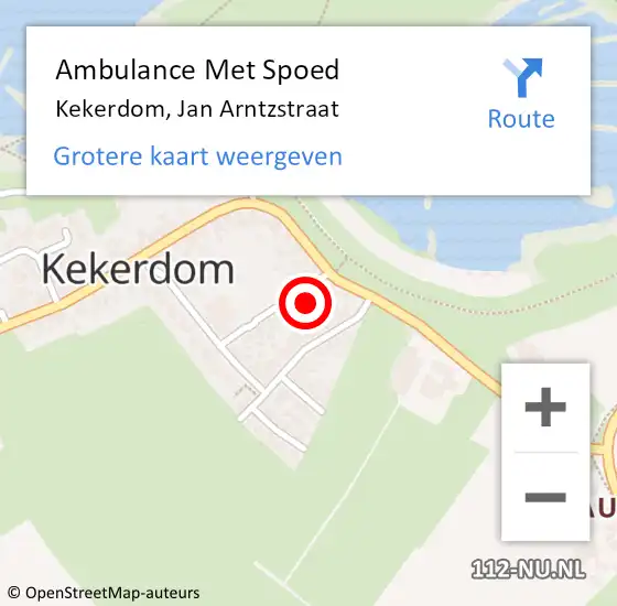 Locatie op kaart van de 112 melding: Ambulance Met Spoed Naar Kekerdom, Jan Arntzstraat op 11 februari 2018 18:42