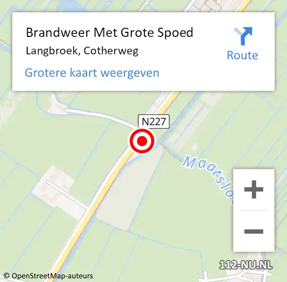 Locatie op kaart van de 112 melding: Brandweer Met Grote Spoed Naar Langbroek, Cotherweg op 11 februari 2018 19:54