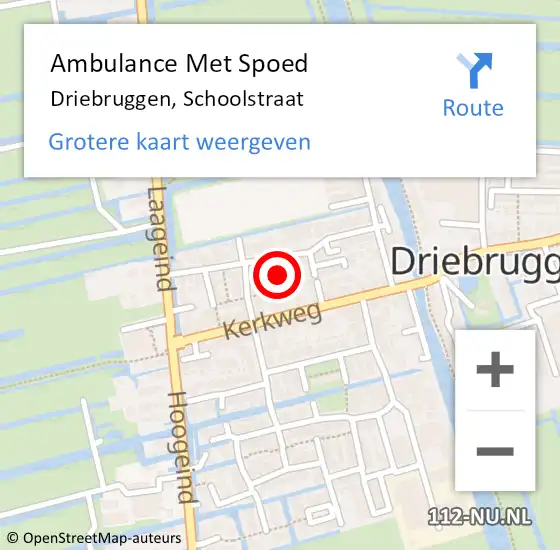 Locatie op kaart van de 112 melding: Ambulance Met Spoed Naar Driebruggen, Schoolstraat op 11 februari 2018 22:38