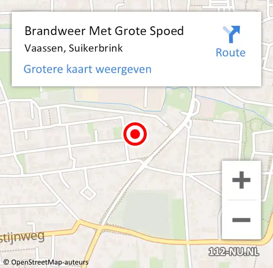 Locatie op kaart van de 112 melding: Brandweer Met Grote Spoed Naar Vaassen, Suikerbrink op 11 februari 2018 22:49