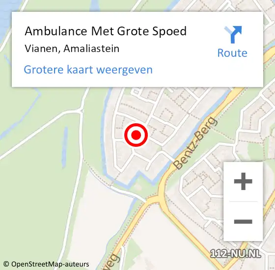 Locatie op kaart van de 112 melding: Ambulance Met Grote Spoed Naar Vianen, Amaliastein op 11 februari 2018 22:50