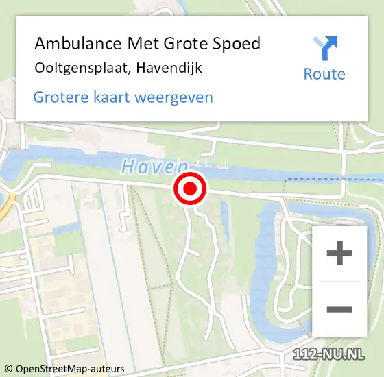 Locatie op kaart van de 112 melding: Ambulance Met Grote Spoed Naar Ooltgensplaat, Havendijk op 11 februari 2018 23:06