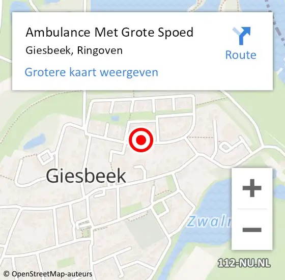 Locatie op kaart van de 112 melding: Ambulance Met Grote Spoed Naar Giesbeek, Ringoven op 12 februari 2018 01:41