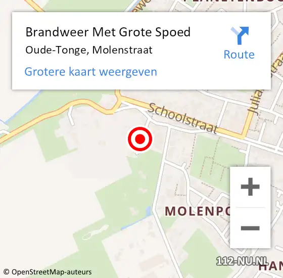 Locatie op kaart van de 112 melding: Brandweer Met Grote Spoed Naar Oude-Tonge, Molenstraat op 12 februari 2018 02:55