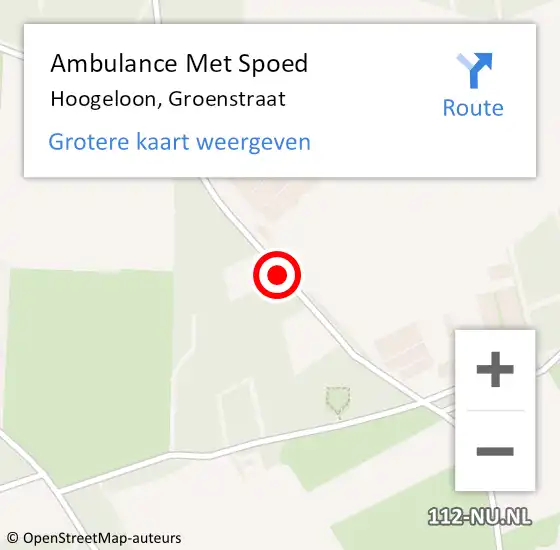 Locatie op kaart van de 112 melding: Ambulance Met Spoed Naar Hoogeloon, Groenstraat op 12 februari 2018 04:20