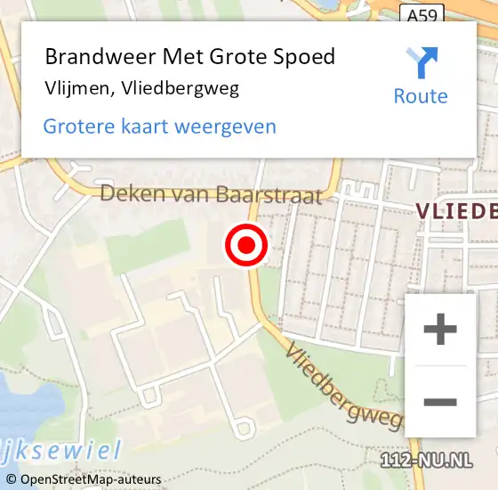 Locatie op kaart van de 112 melding: Brandweer Met Grote Spoed Naar Vlijmen, Vliedbergweg op 12 februari 2018 04:58