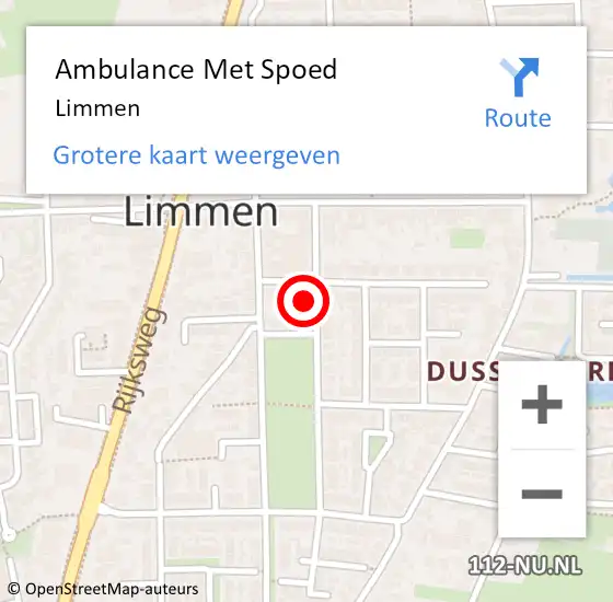 Locatie op kaart van de 112 melding: Ambulance Met Spoed Naar Limmen op 12 februari 2018 07:17