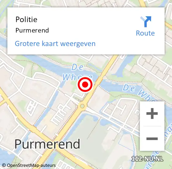 Locatie op kaart van de 112 melding: Politie Purmerend op 12 februari 2018 08:05