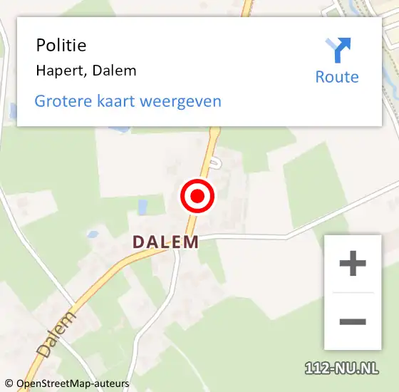 Locatie op kaart van de 112 melding: Politie Hapert, Dalem op 12 februari 2018 08:39