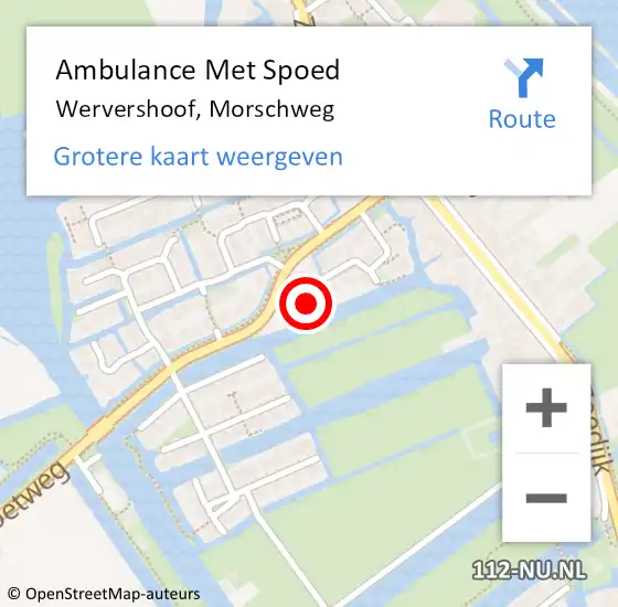 Locatie op kaart van de 112 melding: Ambulance Met Spoed Naar Wervershoof, Morschweg op 12 februari 2018 15:39