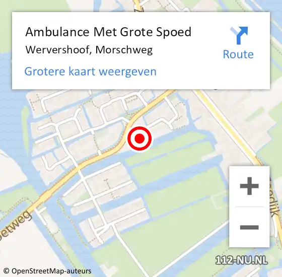 Locatie op kaart van de 112 melding: Ambulance Met Grote Spoed Naar Wervershoof, Morschweg op 12 februari 2018 15:41