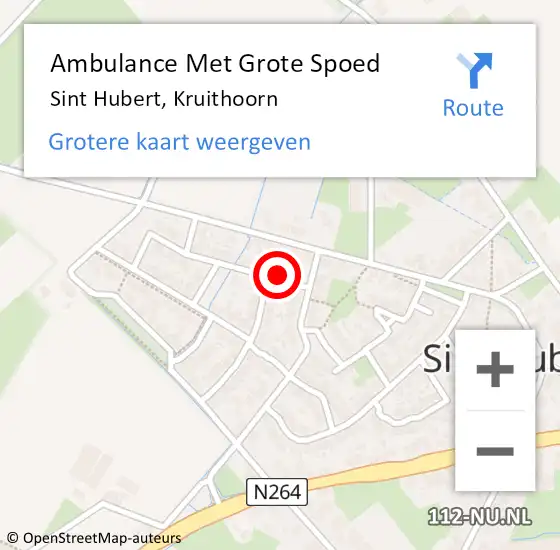 Locatie op kaart van de 112 melding: Ambulance Met Grote Spoed Naar Sint Hubert, Kruithoorn op 12 februari 2018 16:11