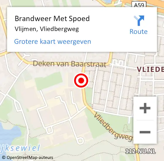 Locatie op kaart van de 112 melding: Brandweer Met Spoed Naar Vlijmen, Vliedbergweg op 12 februari 2018 16:32