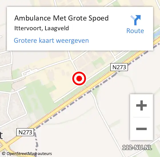 Locatie op kaart van de 112 melding: Ambulance Met Grote Spoed Naar Ittervoort, Laagveld op 12 februari 2018 17:48