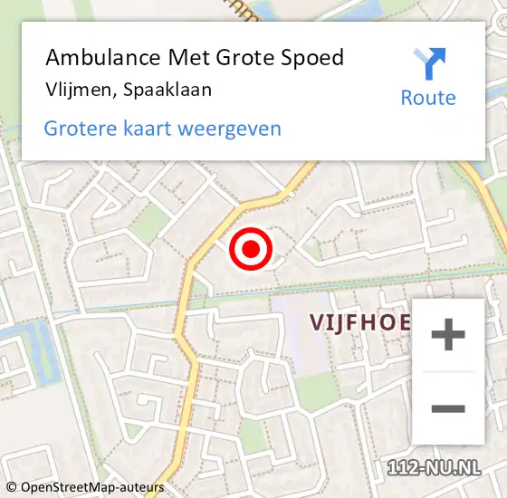 Locatie op kaart van de 112 melding: Ambulance Met Grote Spoed Naar Vlijmen, Spaaklaan op 12 februari 2018 18:19
