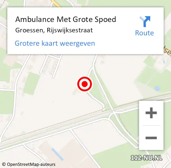 Locatie op kaart van de 112 melding: Ambulance Met Grote Spoed Naar Groessen, Rijswijksestraat op 12 februari 2018 18:59