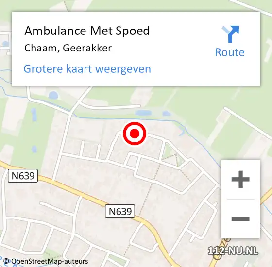 Locatie op kaart van de 112 melding: Ambulance Met Spoed Naar Chaam, Geerakker op 12 februari 2018 19:26