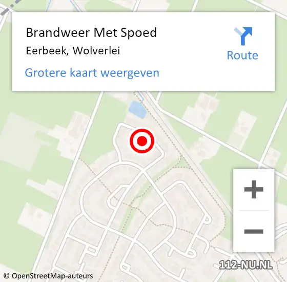 Locatie op kaart van de 112 melding: Brandweer Met Spoed Naar Eerbeek, Wolverlei op 12 februari 2018 20:15