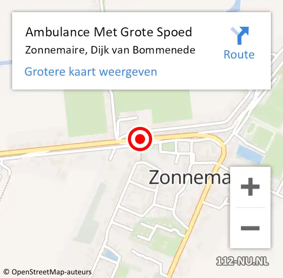 Locatie op kaart van de 112 melding: Ambulance Met Grote Spoed Naar Zonnemaire, Dijk Van Bommenede op 12 februari 2018 20:26