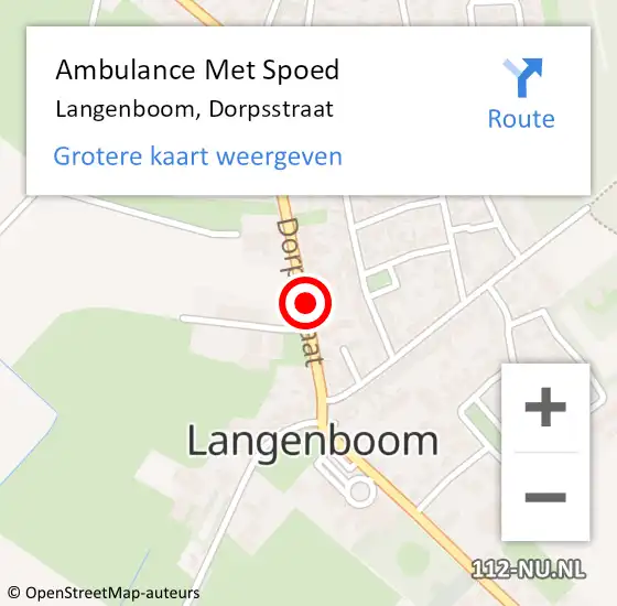 Locatie op kaart van de 112 melding: Ambulance Met Spoed Naar Langenboom, Dorpsstraat op 13 februari 2018 03:12