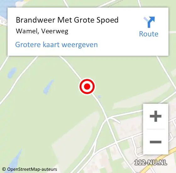 Locatie op kaart van de 112 melding: Brandweer Met Grote Spoed Naar Wamel, Veerweg op 13 februari 2018 03:25