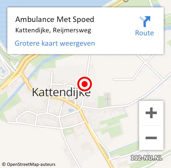 Locatie op kaart van de 112 melding: Ambulance Met Spoed Naar Kattendijke, Reijmersweg op 13 februari 2018 04:45