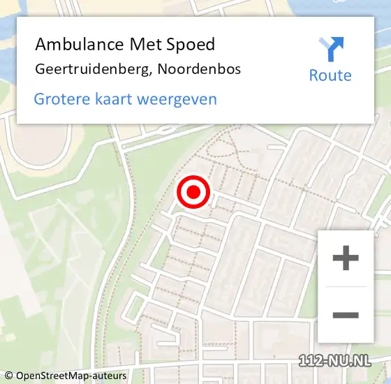 Locatie op kaart van de 112 melding: Ambulance Met Spoed Naar Geertruidenberg, Noordenbos op 13 februari 2018 05:13