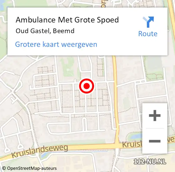 Locatie op kaart van de 112 melding: Ambulance Met Grote Spoed Naar Oud Gastel, Beemd op 13 februari 2018 06:27