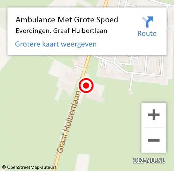 Locatie op kaart van de 112 melding: Ambulance Met Grote Spoed Naar Everdingen, Graaf Huibertlaan op 13 februari 2018 07:20