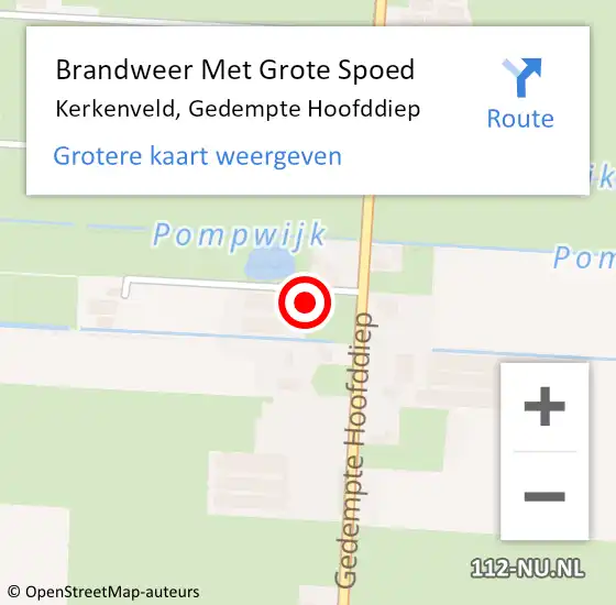 Locatie op kaart van de 112 melding: Brandweer Met Grote Spoed Naar Kerkenveld, Gedempte Hoofddiep op 13 februari 2018 09:57