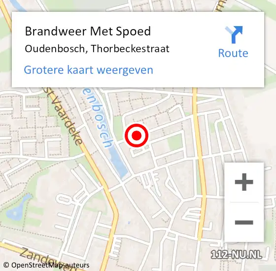 Locatie op kaart van de 112 melding: Brandweer Met Spoed Naar Oudenbosch, Thorbeckestraat op 13 februari 2018 10:08