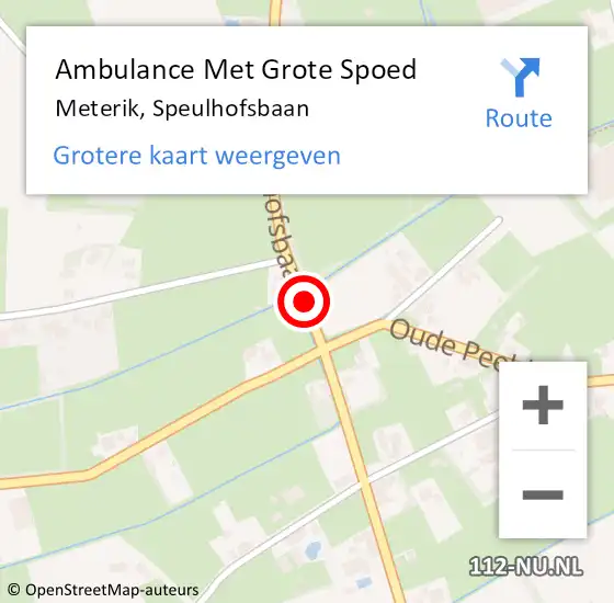 Locatie op kaart van de 112 melding: Ambulance Met Grote Spoed Naar Meterik, Speulhofsbaan op 13 februari 2018 13:24