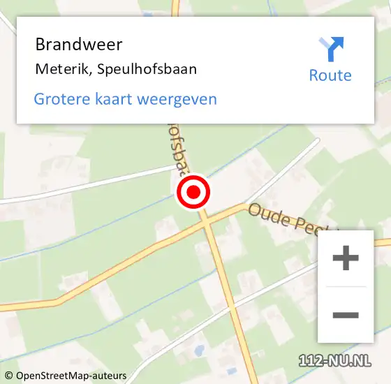 Locatie op kaart van de 112 melding: Brandweer Meterik, Speulhofsbaan op 13 februari 2018 13:25