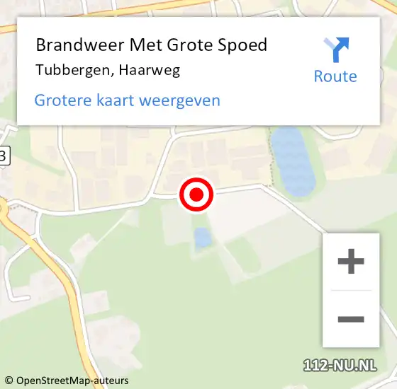 Locatie op kaart van de 112 melding: Brandweer Met Grote Spoed Naar Tubbergen, Haarweg op 13 februari 2018 14:32