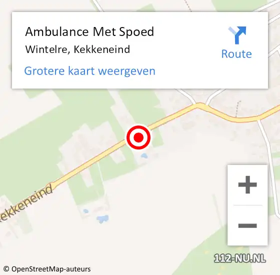 Locatie op kaart van de 112 melding: Ambulance Met Spoed Naar Wintelre, Kekkeneind op 13 februari 2018 14:55