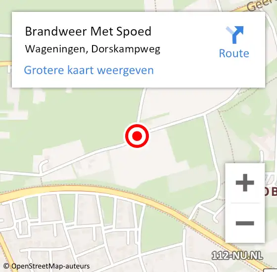 Locatie op kaart van de 112 melding: Brandweer Met Spoed Naar Wageningen, Dorskampweg op 13 februari 2018 14:57