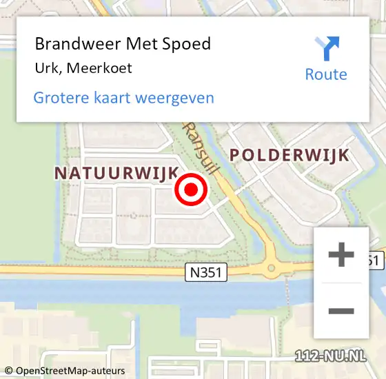 Locatie op kaart van de 112 melding: Brandweer Met Spoed Naar Urk, Meerkoet op 13 februari 2018 16:08