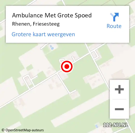 Locatie op kaart van de 112 melding: Ambulance Met Grote Spoed Naar Rhenen, Friesesteeg op 13 februari 2018 17:55