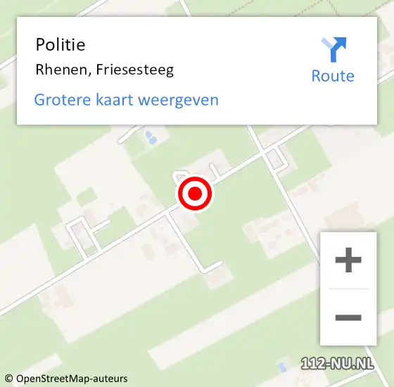 Locatie op kaart van de 112 melding: Politie Rhenen, Friesesteeg op 13 februari 2018 17:56