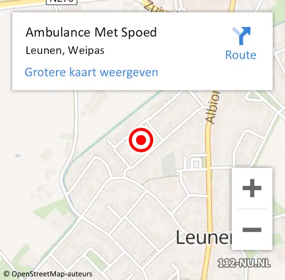 Locatie op kaart van de 112 melding: Ambulance Met Spoed Naar Leunen, Weipas op 13 februari 2018 19:16
