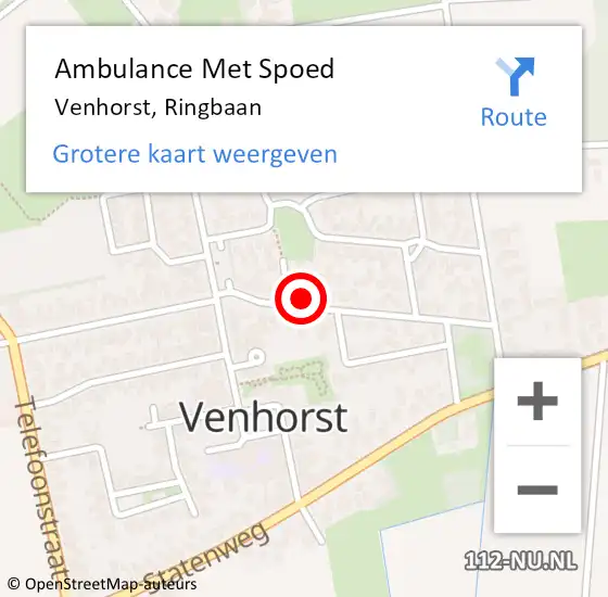 Locatie op kaart van de 112 melding: Ambulance Met Spoed Naar Venhorst, Ringbaan op 13 februari 2018 21:48