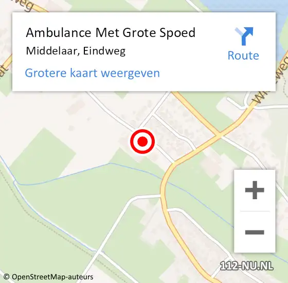 Locatie op kaart van de 112 melding: Ambulance Met Grote Spoed Naar Middelaar, Eindweg op 13 februari 2018 22:54