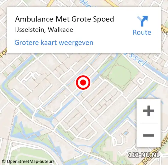 Locatie op kaart van de 112 melding: Ambulance Met Grote Spoed Naar IJsselstein, Walkade op 13 februari 2018 22:56