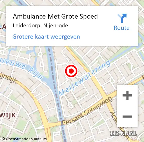 Locatie op kaart van de 112 melding: Ambulance Met Grote Spoed Naar Leiderdorp, Nijenrode op 14 februari 2018 02:02