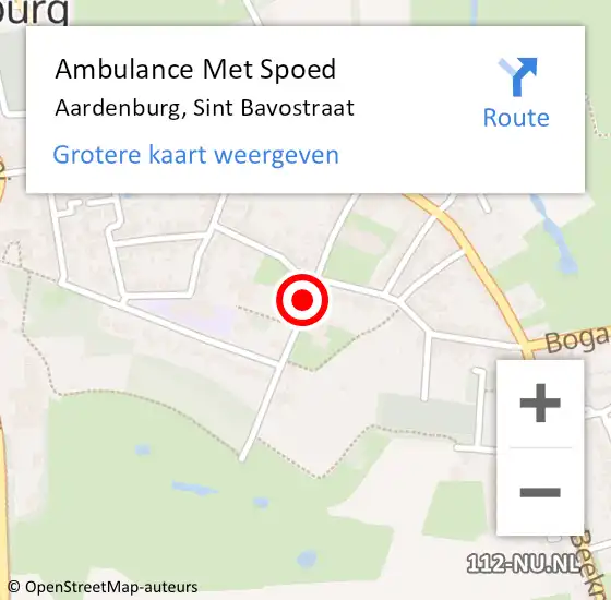 Locatie op kaart van de 112 melding: Ambulance Met Spoed Naar Aardenburg, Sint Bavostraat op 14 februari 2018 08:08