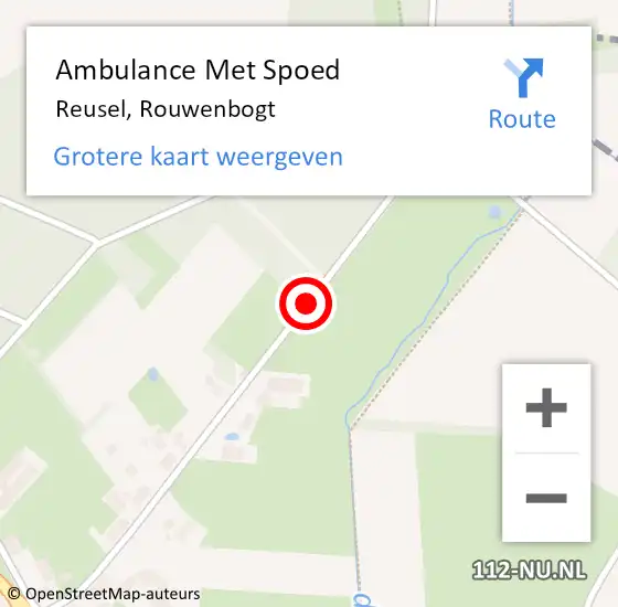 Locatie op kaart van de 112 melding: Ambulance Met Spoed Naar Reusel, Rouwenbogt op 14 februari 2018 09:21