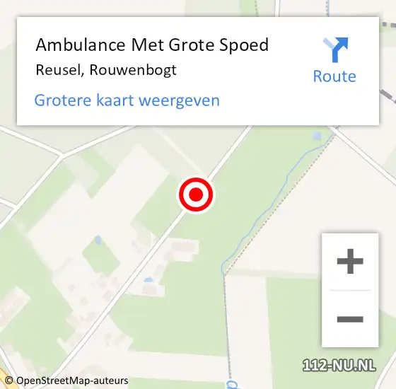 Locatie op kaart van de 112 melding: Ambulance Met Grote Spoed Naar Reusel, Rouwenbogt op 14 februari 2018 09:22