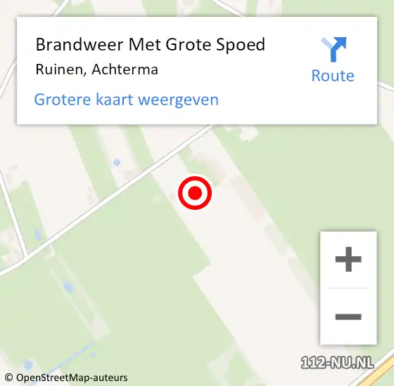 Locatie op kaart van de 112 melding: Brandweer Met Grote Spoed Naar Ruinen, Achterma op 16 februari 2014 08:36