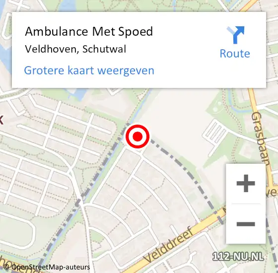 Locatie op kaart van de 112 melding: Ambulance Met Spoed Naar Veldhoven, Schutwal op 14 februari 2018 12:38